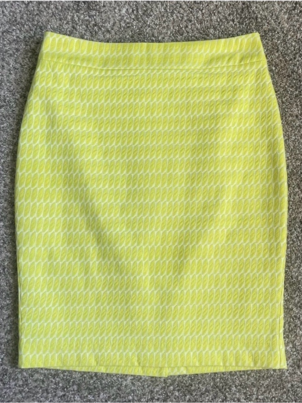 Ann Taylor Yellow Textured Pencil Skirt